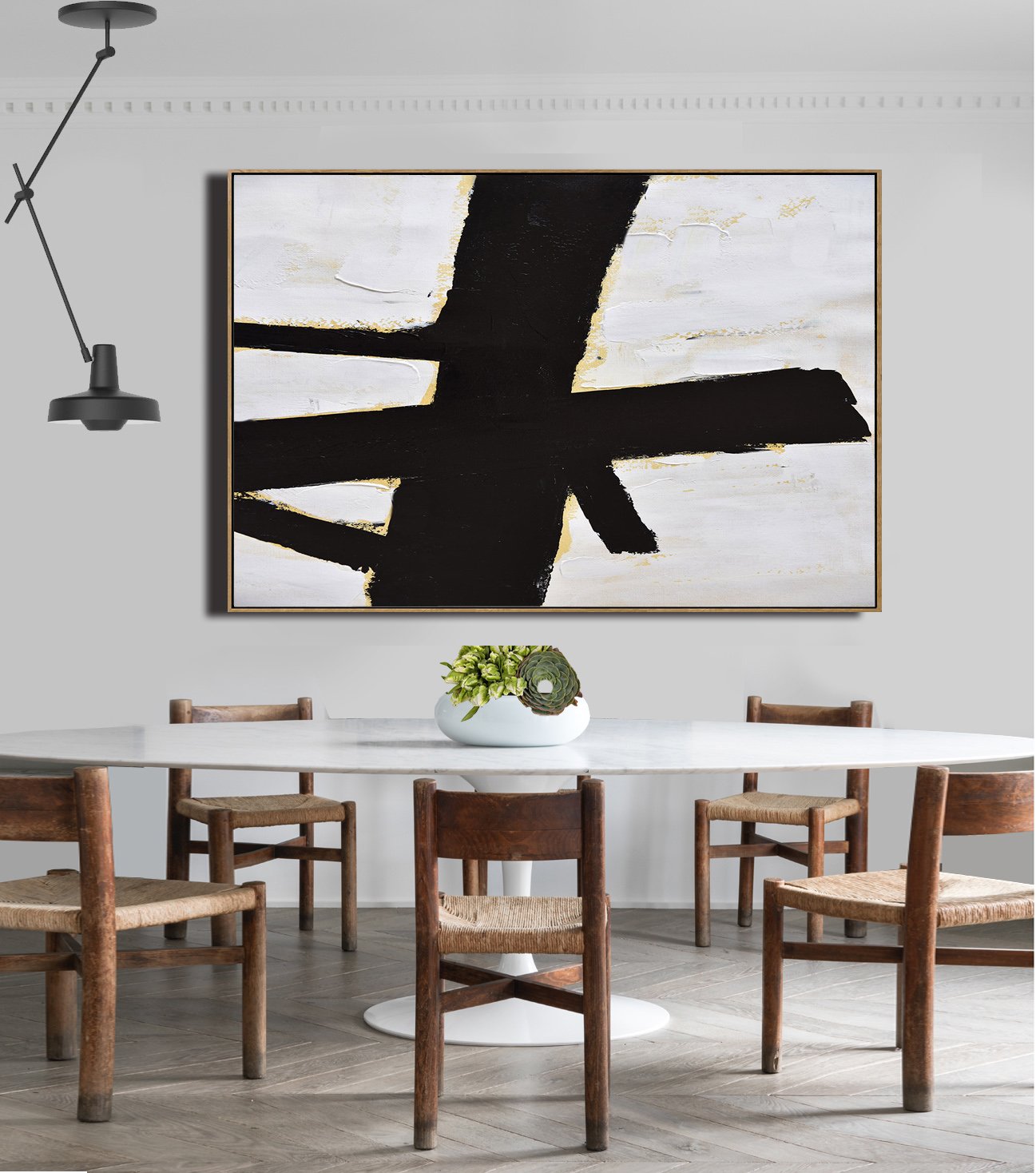 Horizontal Palette Knife Minimalist Art #C2Z